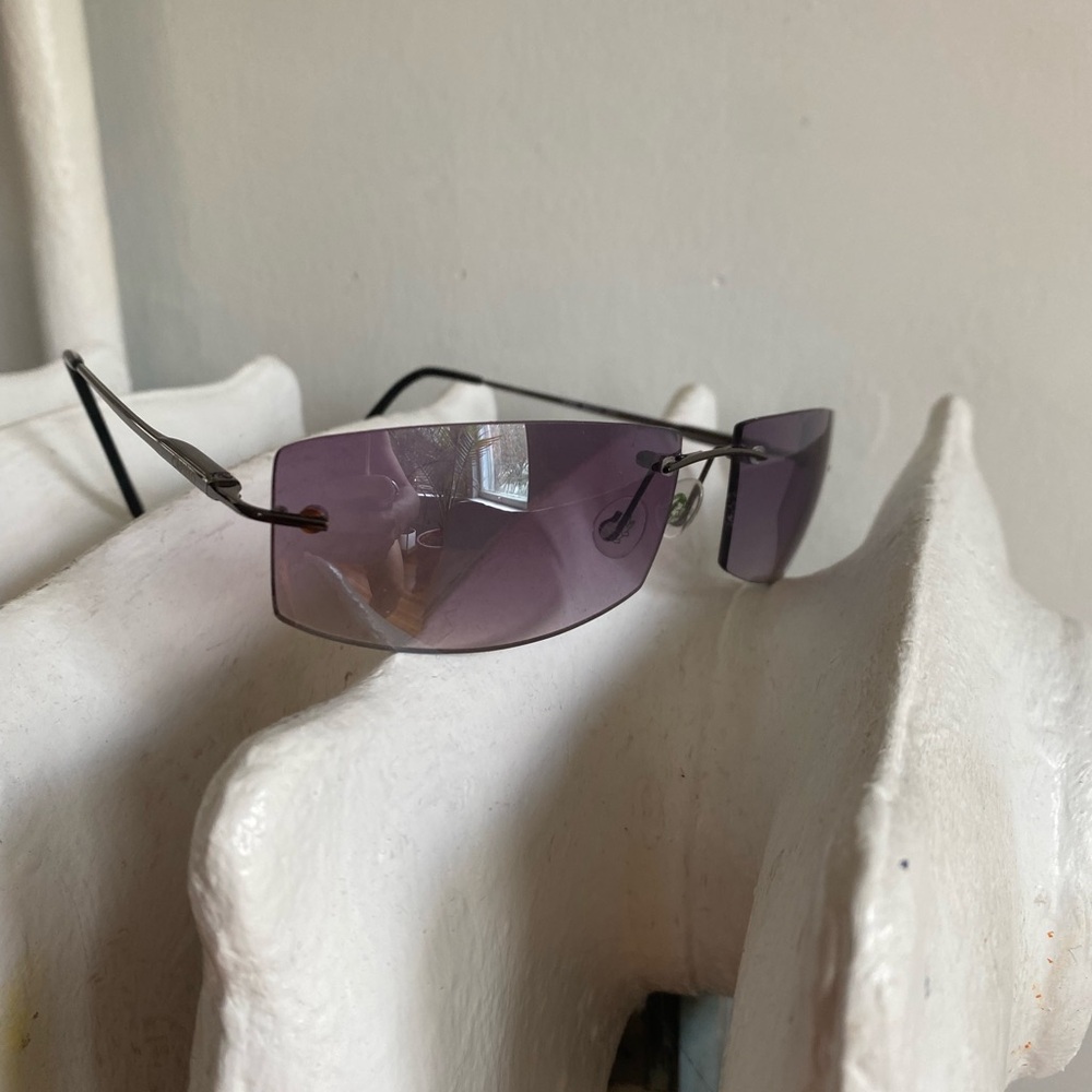 Y2K Cartelo Italy Rimless wire Sunglasses metal grey